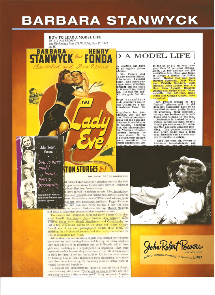 Barbara Stanwyck - a legacy of John Robert Powers